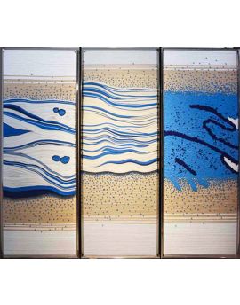 3 Panel Of 3D Sea And Beach