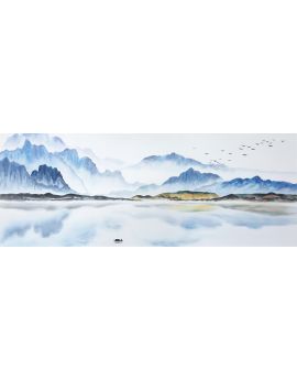 Blue Spectacular Mountains And Rivers