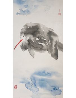 A Crane Curling Into A Ball